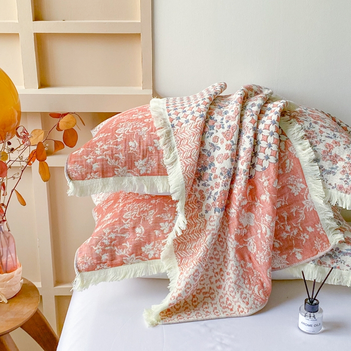 91家纺网 家纺一手货源 找家纺 美宜家 2025新款全棉流苏枕巾高档棉软隔脏防头油枕巾 如初 52*75cm/对