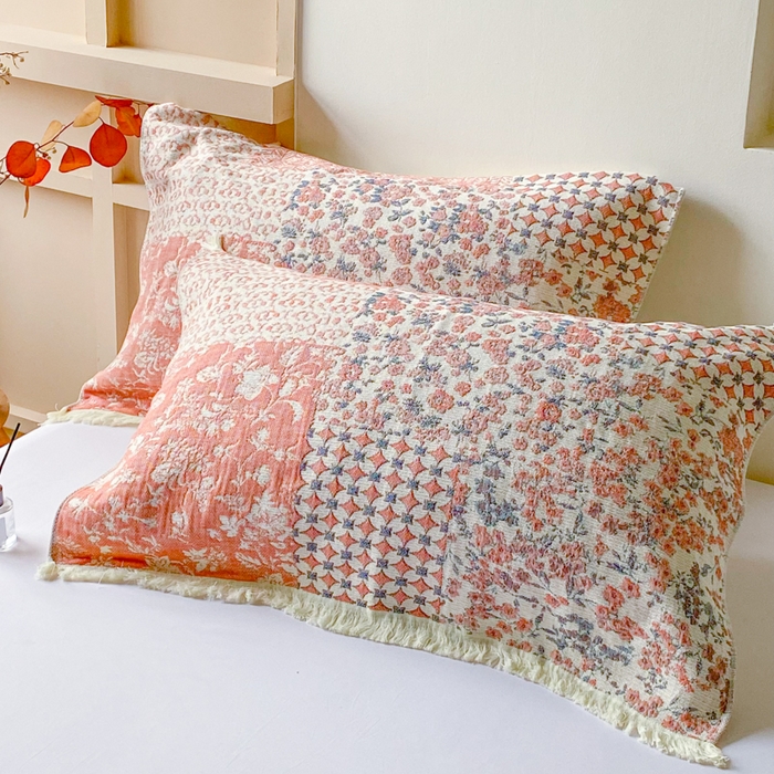 91家纺网 家纺一手货源 找家纺 美宜家 2025新款全棉流苏枕巾高档棉软隔脏防头油枕巾 如初 52*75cm/对