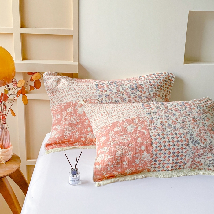 91家纺网 家纺一手货源 找家纺 美宜家 2025新款全棉流苏枕巾高档棉软隔脏防头油枕巾 如初 52*75cm/对