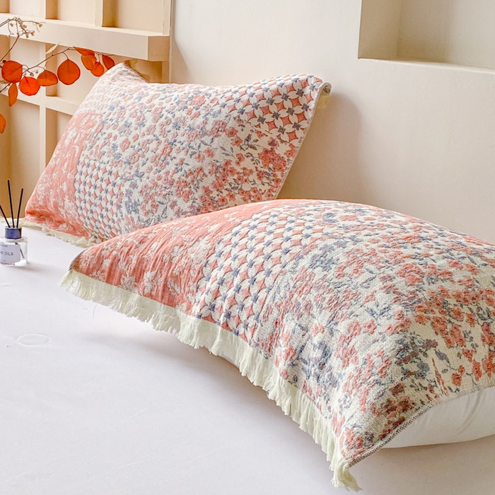 91家纺网 家纺一手货源 找家纺 美宜家 2025新款全棉流苏枕巾高档棉软隔脏防头油枕巾 如初 52*75cm/对