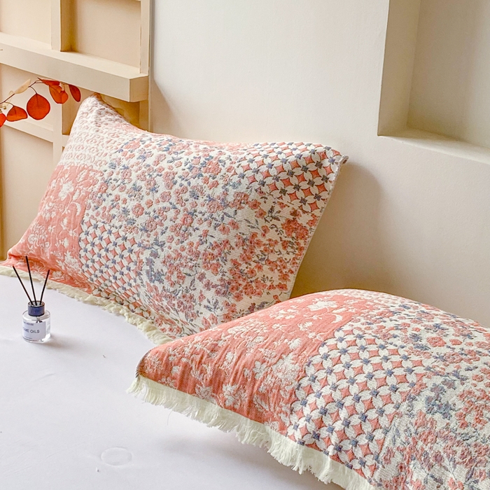 91家纺网 家纺一手货源 找家纺 美宜家 2025新款全棉流苏枕巾高档棉软隔脏防头油枕巾 如初 52*75cm/对