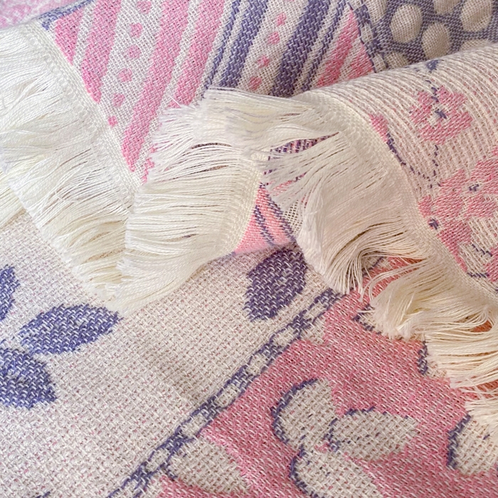 91家纺网 家纺一手货源 找家纺 美宜家 2025新款全棉流苏枕巾高档棉软隔脏防头油枕巾 似锦 52*75cm/对