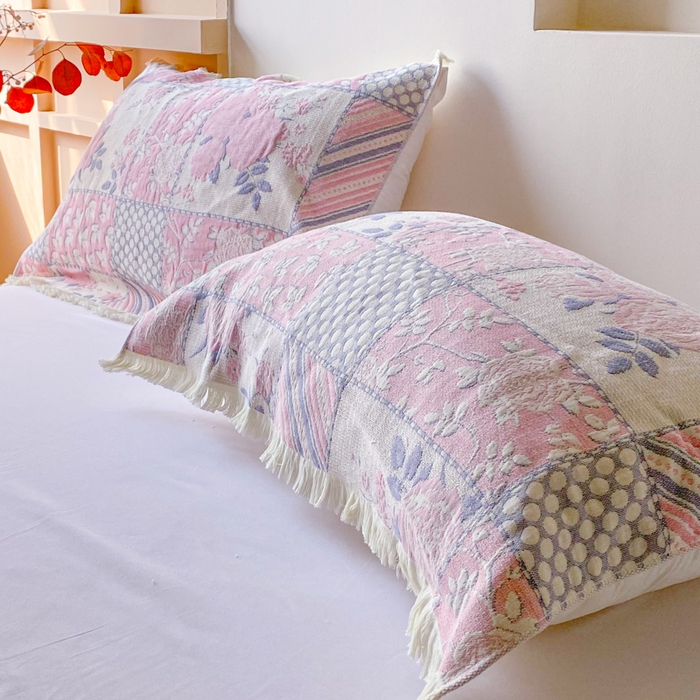 91家纺网 家纺一手货源 找家纺 美宜家 2025新款全棉流苏枕巾高档棉软隔脏防头油枕巾 似锦 52*75cm/对