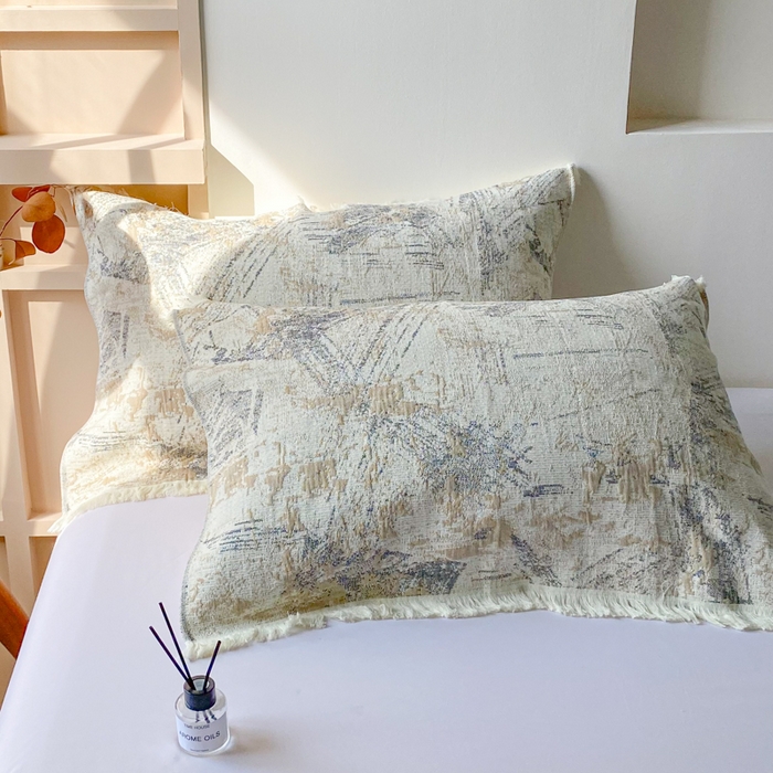 91家纺网 家纺一手货源 找家纺 美宜家 2025新款全棉流苏枕巾高档棉软隔脏防头油枕巾 夏简52*75cm/对