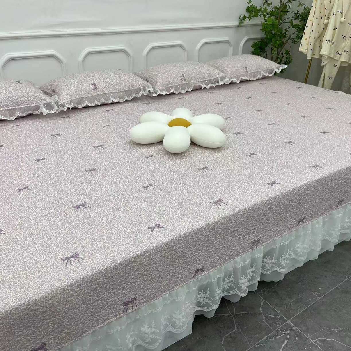 91家纺网 家纺一手货源 找家纺 （总）禧瑞谷 2025新款全棉纯棉双层花边绗缝夹棉榻榻米支持定制农村大炕盖