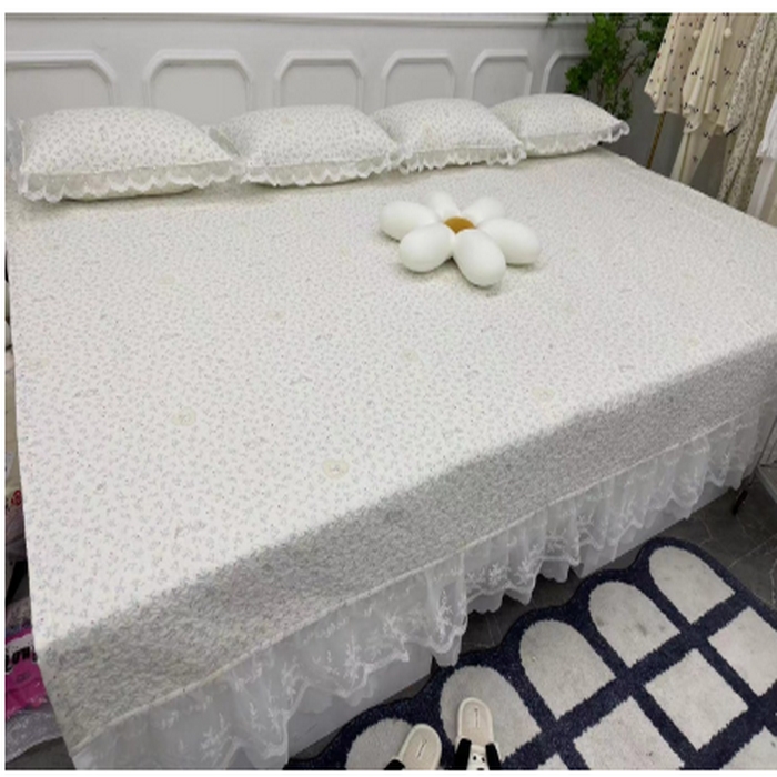 91家纺网 家纺一手货源 找家纺 （总）禧瑞谷 2025新款全棉纯棉双层花边绗缝夹棉榻榻米支持定制农村大炕盖