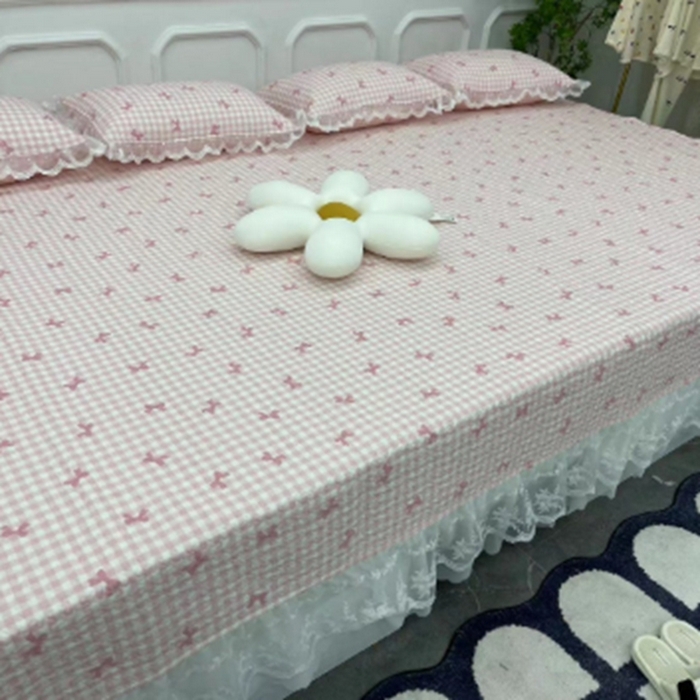 91家纺网 家纺一手货源 找家纺 （总）禧瑞谷 2025新款全棉纯棉双层花边绗缝夹棉榻榻米支持定制农村大炕盖