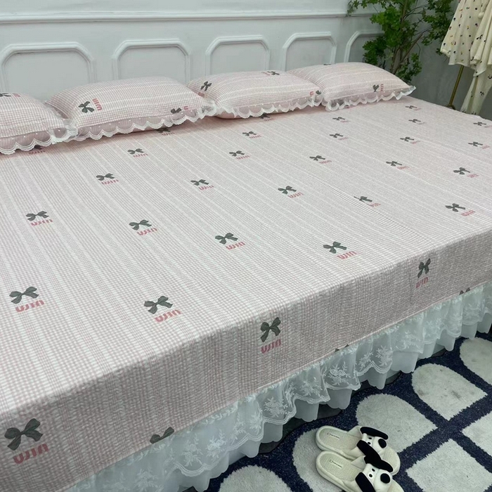 91家纺网 家纺一手货源 找家纺 （总）禧瑞谷 2025新款全棉纯棉双层花边绗缝夹棉榻榻米支持定制农村大炕盖