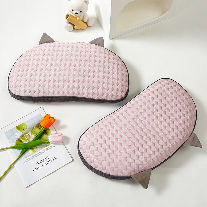 91家纺网 家纺一手货源 找家纺 织布人 2025新款荞麦枕夏季凉感冰豆豆猫肚荞麦枕头直播爆款成人护颈枕芯 冰豆豆猫肚荞麦枕-粉色 30x52cm/只