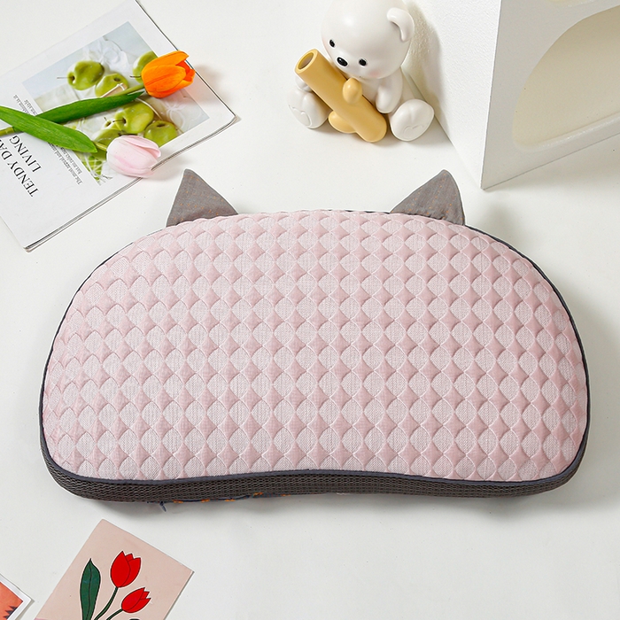 91家纺网 家纺一手货源 找家纺 织布人 2025新款荞麦枕夏季凉感冰豆豆猫肚荞麦枕头直播爆款成人护颈枕芯 冰豆豆猫肚荞麦枕-粉色 30x52cm/只