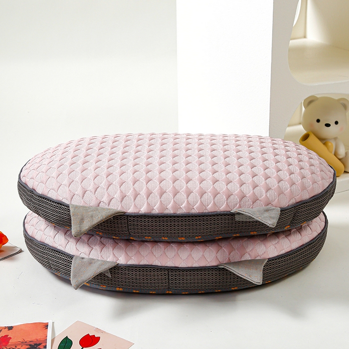 91家纺网 家纺一手货源 找家纺 织布人 2025新款荞麦枕夏季凉感冰豆豆猫肚荞麦枕头直播爆款成人护颈枕芯 冰豆豆猫肚荞麦枕-粉色 30x52cm/只