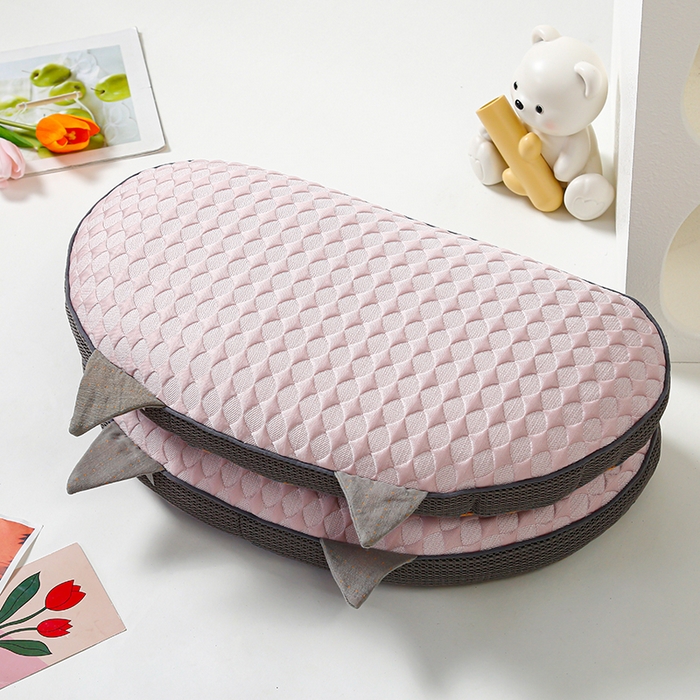 91家纺网 家纺一手货源 找家纺 织布人 2025新款荞麦枕夏季凉感冰豆豆猫肚荞麦枕头直播爆款成人护颈枕芯 冰豆豆猫肚荞麦枕-粉色 30x52cm/只