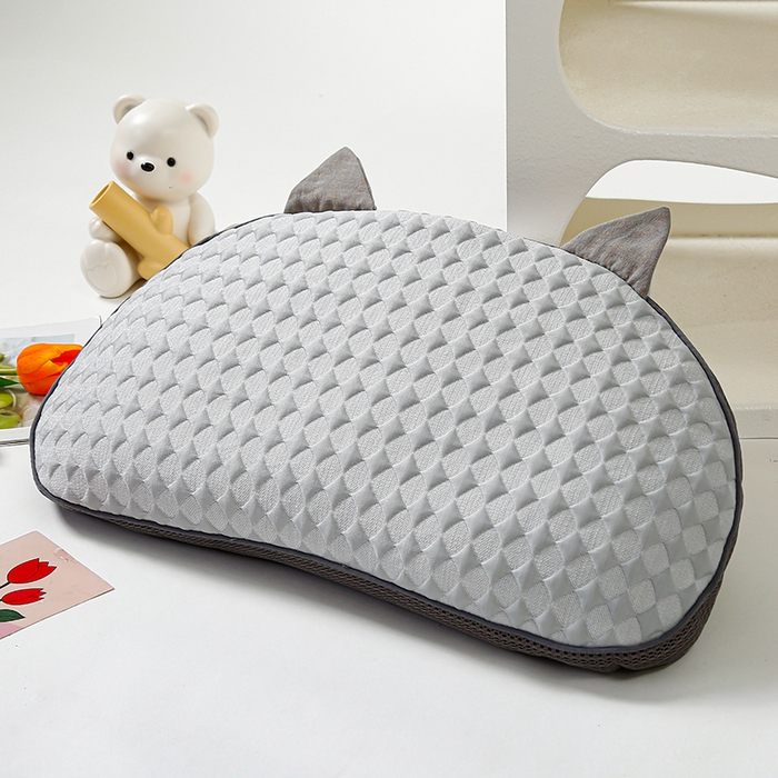 91家纺网 家纺一手货源 找家纺 织布人 2025新款荞麦枕夏季凉感冰豆豆猫肚荞麦枕头直播爆款成人护颈枕芯 冰豆豆猫肚荞麦枕-灰色 30x52cm/只