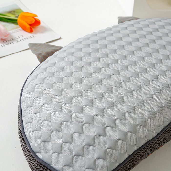 91家纺网 家纺一手货源 找家纺 织布人 2025新款荞麦枕夏季凉感冰豆豆猫肚荞麦枕头直播爆款成人护颈枕芯 冰豆豆猫肚荞麦枕-灰色 30x52cm/只