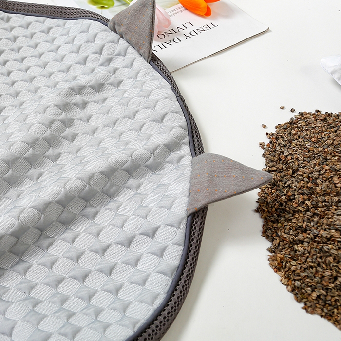 91家纺网 家纺一手货源 找家纺 织布人 2025新款荞麦枕夏季凉感冰豆豆猫肚荞麦枕头直播爆款成人护颈枕芯 冰豆豆猫肚荞麦枕-灰色 30x52cm/只