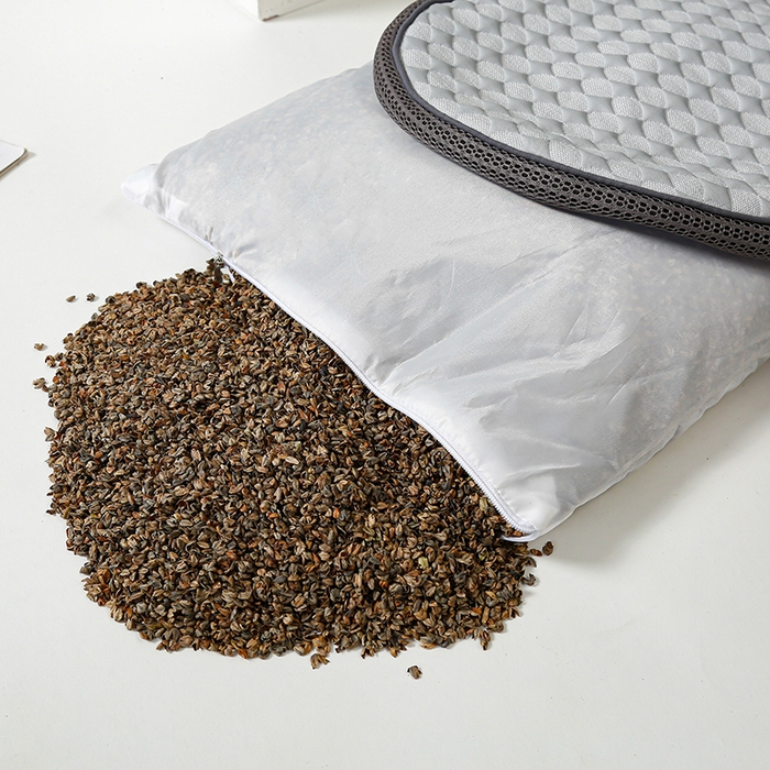 91家纺网 家纺一手货源 找家纺 织布人 2025新款荞麦枕夏季凉感冰豆豆猫肚荞麦枕头直播爆款成人护颈枕芯 冰豆豆猫肚荞麦枕-灰色 30x52cm/只