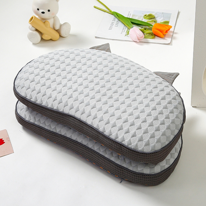 91家纺网 家纺一手货源 找家纺 织布人 2025新款荞麦枕夏季凉感冰豆豆猫肚荞麦枕头直播爆款成人护颈枕芯 冰豆豆猫肚荞麦枕-灰色 30x52cm/只