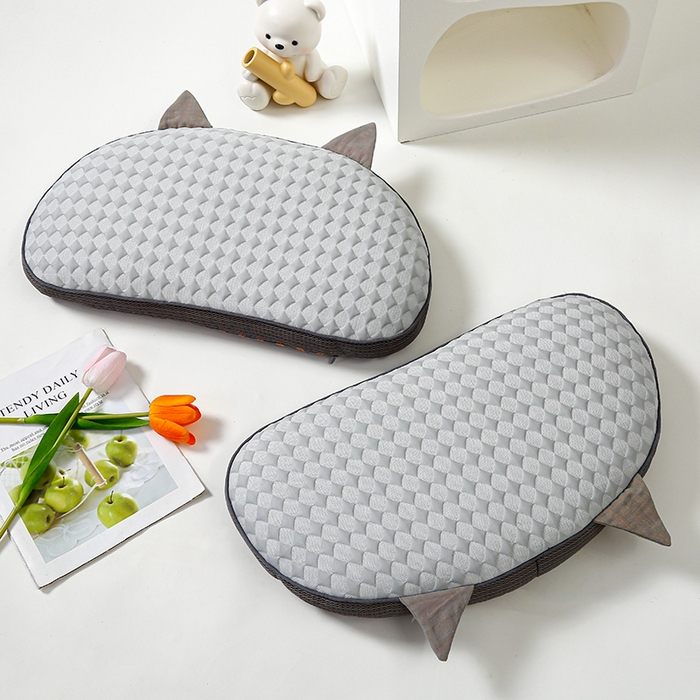 91家纺网 家纺一手货源 找家纺 织布人 2025新款荞麦枕夏季凉感冰豆豆猫肚荞麦枕头直播爆款成人护颈枕芯 冰豆豆猫肚荞麦枕-灰色 30x52cm/只