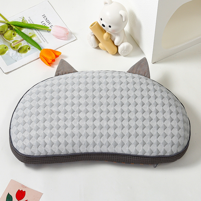 91家纺网 家纺一手货源 找家纺 织布人 2025新款荞麦枕夏季凉感冰豆豆猫肚荞麦枕头直播爆款成人护颈枕芯 冰豆豆猫肚荞麦枕-灰色 30x52cm/只