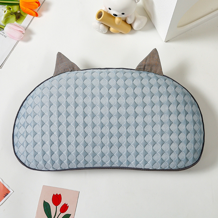 91家纺网 家纺一手货源 找家纺 织布人 2025新款荞麦枕夏季凉感冰豆豆猫肚荞麦枕头直播爆款成人护颈枕芯 冰豆豆猫肚荞麦枕-蓝色 30x52cm/只