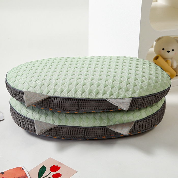 91家纺网 家纺一手货源 找家纺 织布人 2025新款荞麦枕夏季凉感冰豆豆猫肚荞麦枕头直播爆款成人护颈枕芯 冰豆豆猫肚荞麦枕-绿色 30x52cm/只