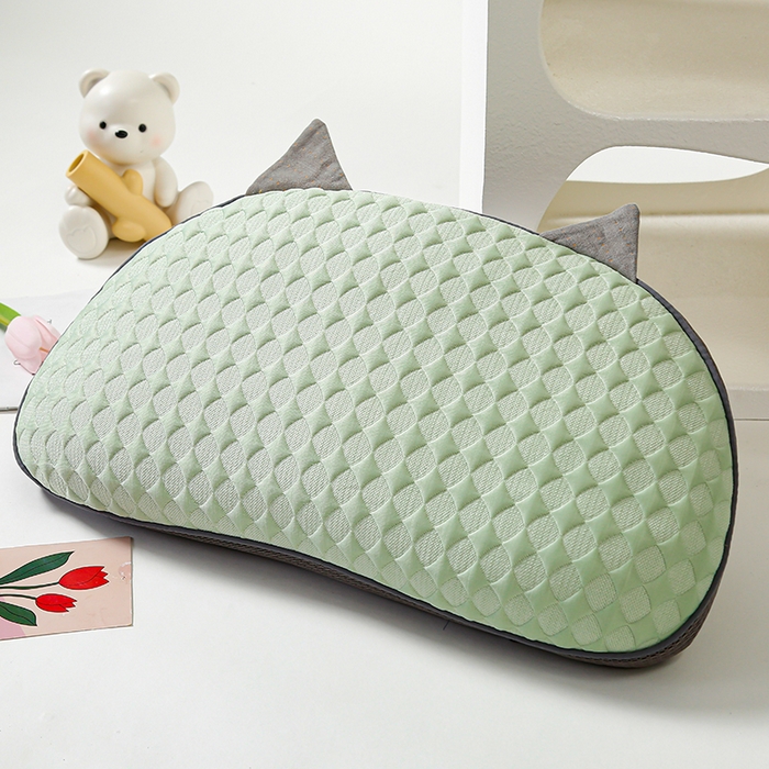 91家纺网 家纺一手货源 找家纺 织布人 2025新款荞麦枕夏季凉感冰豆豆猫肚荞麦枕头直播爆款成人护颈枕芯 冰豆豆猫肚荞麦枕-绿色 30x52cm/只