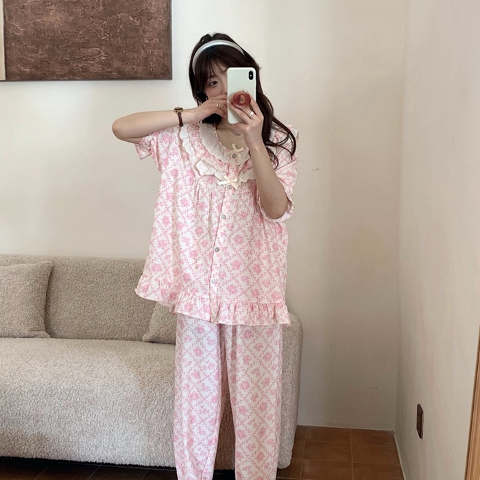 91家纺网 家纺一手货源 找家纺 （总）妍景家居生活馆 2025新款25610-韩系碎花公主风套装