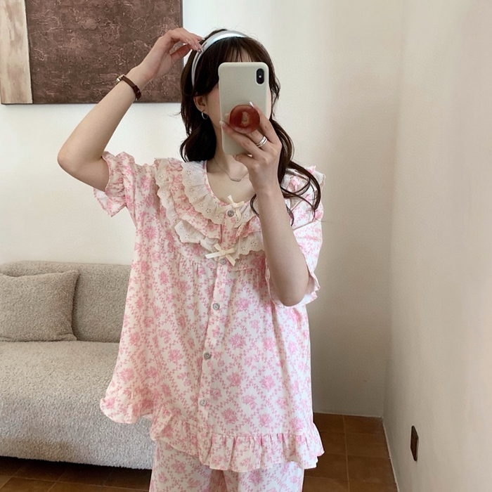 91家纺网 家纺一手货源 找家纺 （总）妍景家居生活馆 2025新款25610-韩系碎花公主风套装