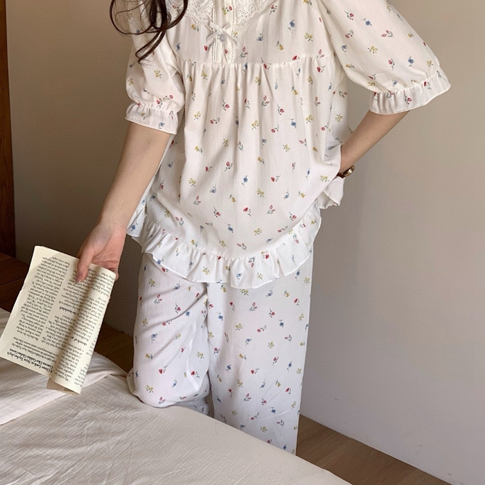 91家纺网 家纺一手货源 找家纺 （总）妍景家居生活馆 2025新款25611-韩系印花娃娃领套装