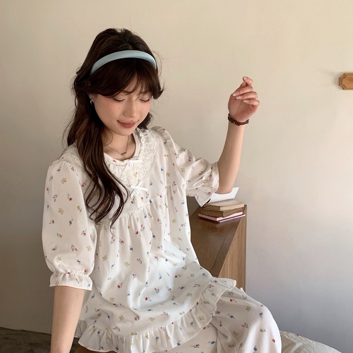 91家纺网 家纺一手货源 找家纺 （总）妍景家居生活馆 2025新款25611-韩系印花娃娃领套装