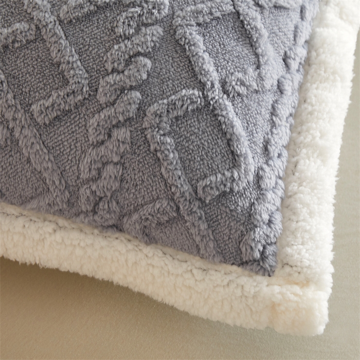 91家纺网 家纺一手货源 找家纺 喜歌2025新款塔芙蓉毛毯 晨雾蓝