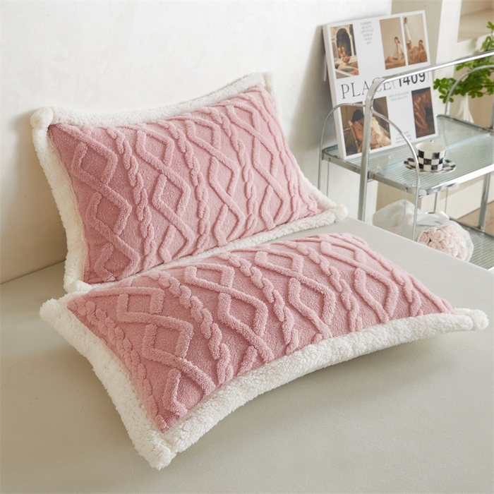 91家纺网 家纺一手货源 找家纺 喜歌2025新款塔芙蓉毛毯 玫瑰粉