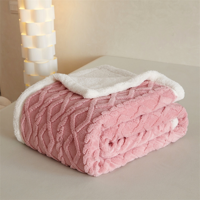 喜歌2025新款塔芙蓉毛毯 玫瑰粉