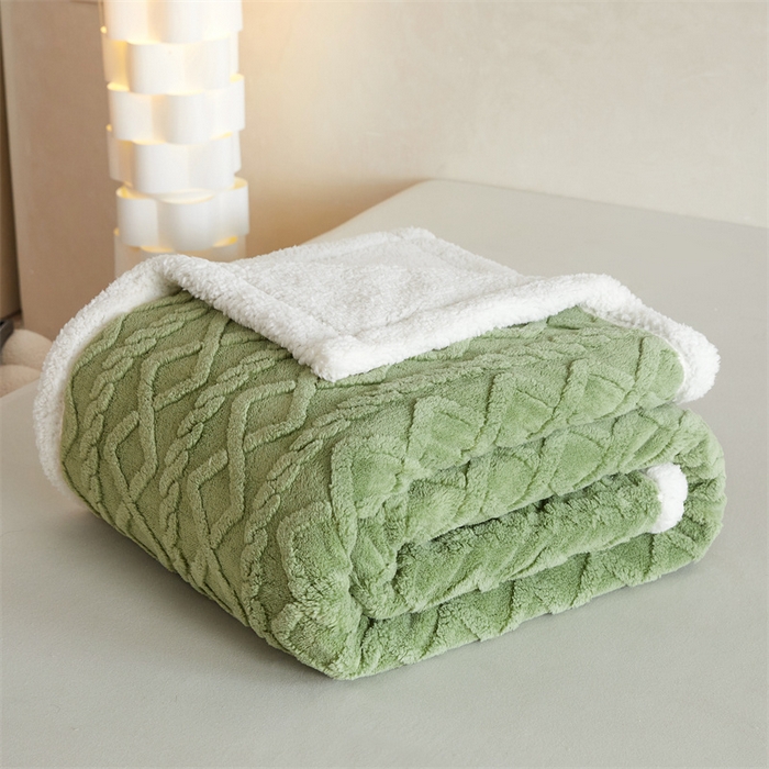 喜歌2025新款塔芙蓉毛毯 抹茶绿