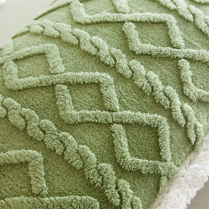 91家纺网 家纺一手货源 找家纺 喜歌2025新款塔芙蓉毛毯 抹茶绿