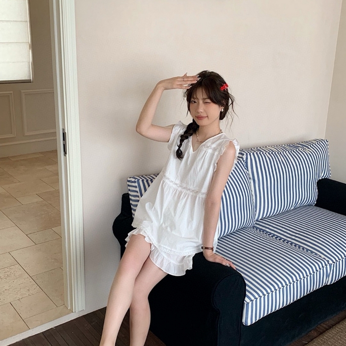 91家纺网 家纺一手货源 找家纺 （总）妍景家居生活馆 2025新款25662-韩系无袖V领套装