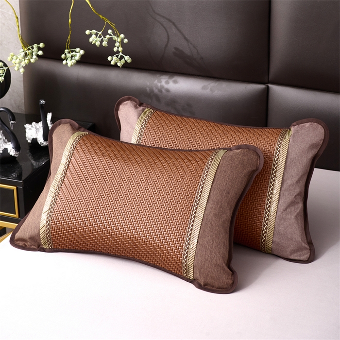 91家纺网 家纺一手货源 找家纺 织布人 2025新款荞麦枕夏凉枕头茶香枕PE藤凉感荞麦枕芯防出汗午睡枕头 清凉PE藤枕-金易咖 30x50cm/只【荞麦枕】