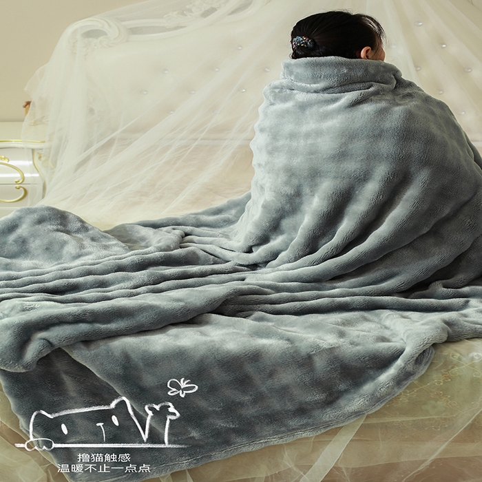 91家纺网 家纺一手货源 找家纺 喜歌2025新款泡泡绒毛毯 灰色 