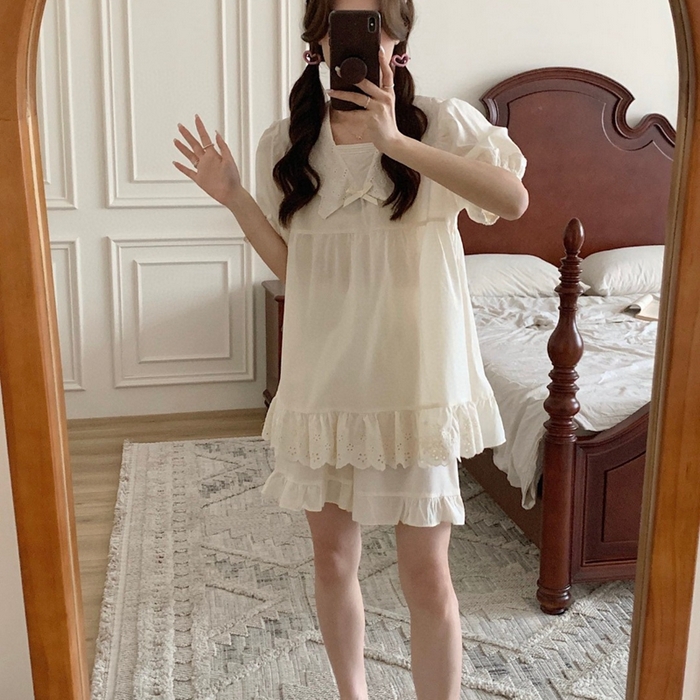 91家纺网 家纺一手货源 找家纺 （总）妍景家居生活馆 2025新款82918-韩系V领纯棉套装