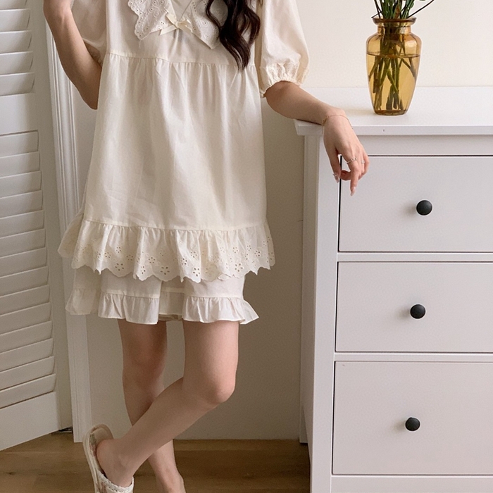 91家纺网 家纺一手货源 找家纺 （总）妍景家居生活馆 2025新款82918-韩系V领纯棉套装