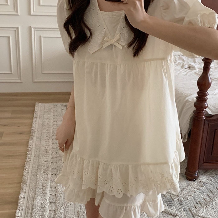 91家纺网 家纺一手货源 找家纺 （总）妍景家居生活馆 2025新款82918-韩系V领纯棉套装