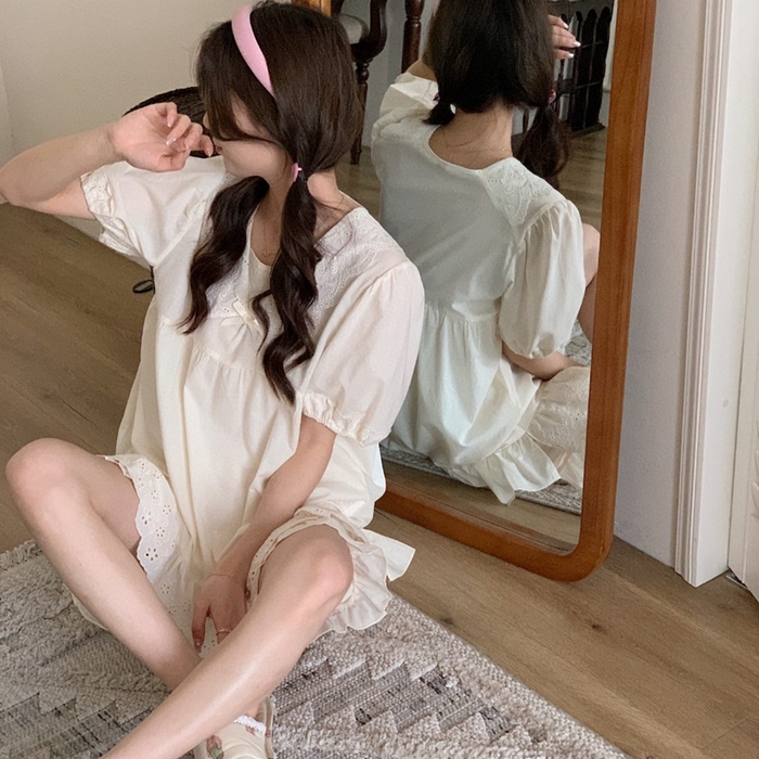 91家纺网 家纺一手货源 找家纺 （总）妍景家居生活馆 2025新款82918-韩系V领纯棉套装