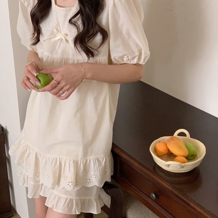 91家纺网 家纺一手货源 找家纺 （总）妍景家居生活馆 2025新款82918-韩系V领纯棉套装