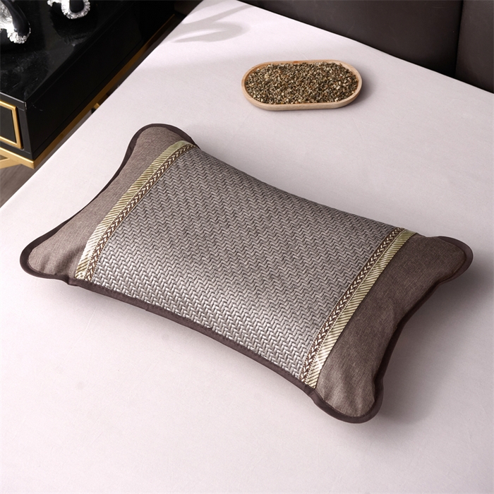 91家纺网 家纺一手货源 找家纺 织布人 2025新款荞麦枕夏凉枕头茶香枕PE藤凉感荞麦枕芯防出汗午睡枕头 清凉PE藤枕-金易灰 35x55cm/只【茶香枕】