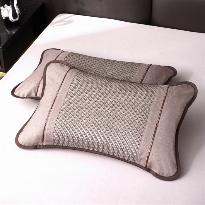 91家纺网 家纺一手货源 找家纺 织布人 2025新款荞麦枕夏凉枕头茶香枕PE藤凉感荞麦枕芯防出汗午睡枕头 清凉PE藤枕-夏洛灰 35x55cm/只【茶香枕】