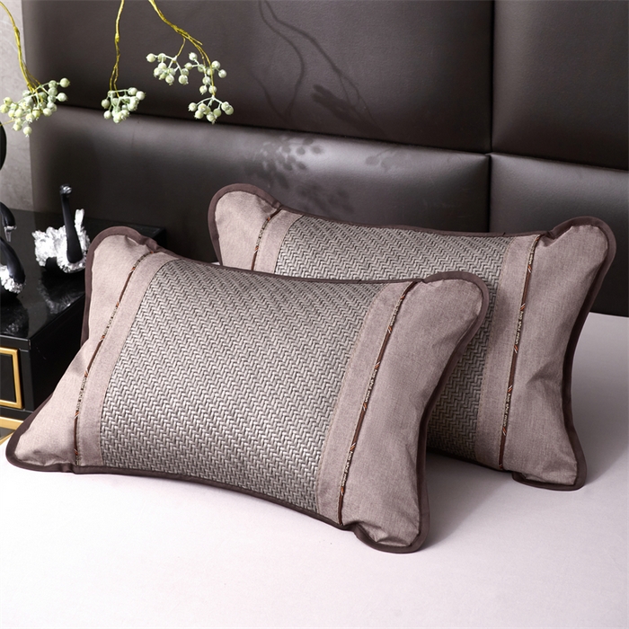 91家纺网 家纺一手货源 找家纺 织布人 2025新款荞麦枕夏凉枕头茶香枕PE藤凉感荞麦枕芯防出汗午睡枕头 清凉PE藤枕-夏洛灰 35x55cm/只【茶香枕】