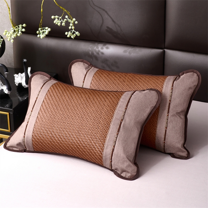 91家纺网 家纺一手货源 找家纺 织布人 2025新款荞麦枕夏凉枕头茶香枕PE藤凉感荞麦枕芯防出汗午睡枕头 清凉PE藤枕-夏洛咖 35x55cm/只【茶香枕】