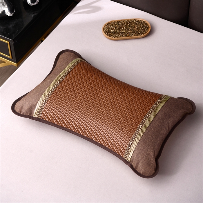 91家纺网 家纺一手货源 找家纺 织布人 2025新款荞麦枕夏凉枕头茶香枕PE藤凉感荞麦枕芯防出汗午睡枕头 清凉PE藤枕-金易咖 35x55cm/只【荞麦枕】