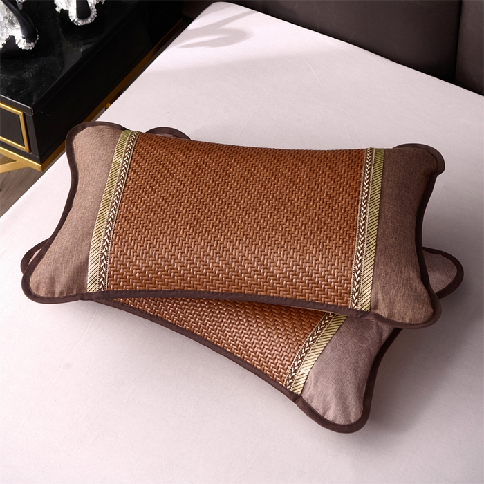 91家纺网 家纺一手货源 找家纺 织布人 2025新款荞麦枕夏凉枕头茶香枕PE藤凉感荞麦枕芯防出汗午睡枕头 清凉PE藤枕-金易咖 35x55cm/只【荞麦枕】