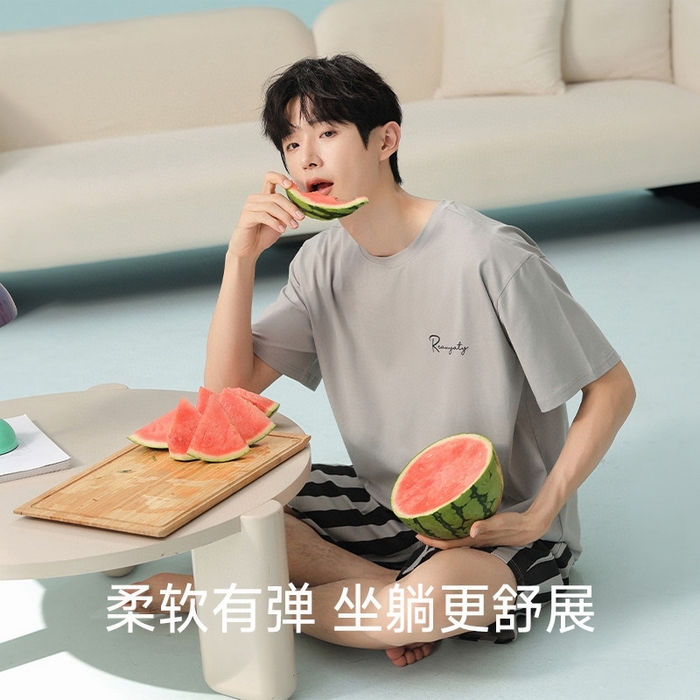 91家纺网 家纺一手货源 找家纺 （总）妍景家居生活馆 2025新款莫代尔棉男士套装